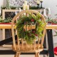 Glitzhome Set of 2 14"D Christmas Mini PE Dripping Wreath with Pinecones and Red Berries