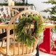 Glitzhome Set of 2 14"D Christmas Mini PE Dripping Wreath with Pinecones and Red Berries