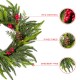 Glitzhome Set of 2 14"D Christmas Mini PE Dripping Wreath with Pinecones and Red Berries
