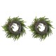 Glitzhome Set of 2 14"D Christmas Mini PE Dripping Wreath with Pinecones and Red Berries