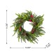 Glitzhome Set of 2 14"D Christmas Mini PE Dripping Wreath with Pinecones and Red Berries