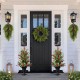 Glitzhome 31.5"H Christmas Greenery PE Dripping Teardrop with Pinecones and Red Berries