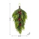 Glitzhome 31.5"H Christmas Greenery PE Dripping Teardrop with Pinecones and Red Berries