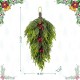 Glitzhome 31.5"H Christmas Greenery PE Dripping Teardrop with Pinecones and Red Berries