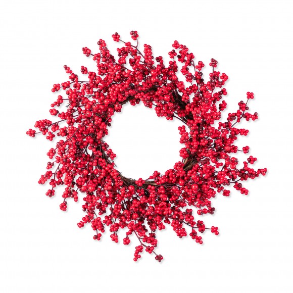 Glitzhome 25"D Christmas Red Berries Wreath