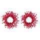Glitzhome Set of 2 14"D Christmas Mini Red Berries Wreath