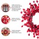 Glitzhome Set of 2 14"D Christmas Mini Red Berries Wreath