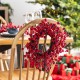 Glitzhome Set of 2 14"D Christmas Mini Red Berries Wreath