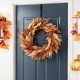 Glitzhome 24"D Fall Multi-Colored Sorghum Wreath Includes a Complimentary Black Metal Wreath Hanger