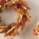 Glitzhome 24"D Fall Multi-Colored Sorghum Wreath Includes a Complimentary Black Metal Wreath Hanger