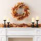 Glitzhome 24"D Fall Multi-Colored Sorghum Wreath Includes a Complimentary Black Metal Wreath Hanger
