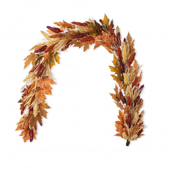 Glitzhome 72"L Fall Multi-Colored Sorghum Garland
