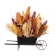 Glitzhome 15"H Fall Multi-Colored Sorghum Cart Centerpiece