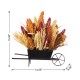 Glitzhome 15"H Fall Multi-Colored Sorghum Cart Centerpiece