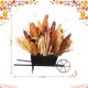 Glitzhome 15"H Fall Multi-Colored Sorghum Cart Centerpiece