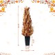Glitzhome 38"H Fall Multi-Colored Sorghum Porch Tree