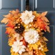 Glitzhome 28"H Fall Lotus, Lotus Pod and Berry Swag Includes a Complimentary Black Metal Wreath Hanger