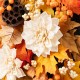 Glitzhome 28"H Fall Lotus, Lotus Pod and Berry Swag Includes a Complimentary Black Metal Wreath Hanger