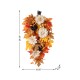 Glitzhome 28"H Fall Lotus, Lotus Pod and Berry Swag Includes a Complimentary Black Metal Wreath Hanger