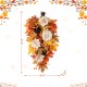 Glitzhome 28"H Fall Lotus, Lotus Pod and Berry Swag Includes a Complimentary Black Metal Wreath Hanger