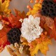 Glitzhome 24"D Fall Lotus, Lotus Pod and Berry Wreath Includes a Complimentary Black Metal Wreath Hanger
