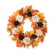 Glitzhome 24"D Fall Lotus, Lotus Pod and Berry Wreath Includes a Complimentary Black Metal Wreath Hanger