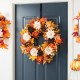 Glitzhome 24"D Fall Lotus, Lotus Pod and Berry Wreath Includes a Complimentary Black Metal Wreath Hanger