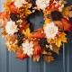 Glitzhome 24"D Fall Lotus, Lotus Pod and Berry Wreath Includes a Complimentary Black Metal Wreath Hanger