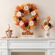 Glitzhome 24"D Fall Lotus, Lotus Pod and Berry Wreath Includes a Complimentary Black Metal Wreath Hanger