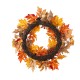 Glitzhome 24"D Fall Lotus, Lotus Pod and Berry Wreath Includes a Complimentary Black Metal Wreath Hanger