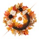 Glitzhome 24"D Fall Lotus, Lotus Pod and Berry Wreath Includes a Complimentary Black Metal Wreath Hanger