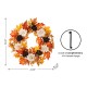 Glitzhome 24"D Fall Lotus, Lotus Pod and Berry Wreath Includes a Complimentary Black Metal Wreath Hanger