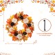 Glitzhome 24"D Fall Lotus, Lotus Pod and Berry Wreath Includes a Complimentary Black Metal Wreath Hanger