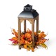 Glitzhome 20"H Fall Sunflower, Pinecone and Berry Wood Lantern Centerpiece