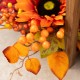 Glitzhome 20"H Fall Sunflower, Pinecone and Berry Wood Lantern Centerpiece