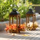 Glitzhome 20"H Fall Sunflower, Pinecone and Berry Wood Lantern Centerpiece