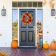 Glitzhome 24"D Fall Sunflower, Pinecone and Berry Wreath Includes a Complimentary Black Metal Wreath Hanger