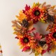 Glitzhome 24"D Fall Sunflower, Pinecone and Berry Wreath Includes a Complimentary Black Metal Wreath Hanger