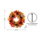 Glitzhome 24"D Fall Sunflower, Pinecone and Berry Wreath Includes a Complimentary Black Metal Wreath Hanger