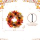 Glitzhome 24"D Fall Sunflower, Pinecone and Berry Wreath Includes a Complimentary Black Metal Wreath Hanger