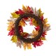 Glitzhome 24"D Fall Sunflower, Pinecone and Berry Wreath Includes a Complimentary Black Metal Wreath Hanger