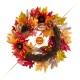 Glitzhome 24"D Fall Sunflower, Pinecone and Berry Wreath Includes a Complimentary Black Metal Wreath Hanger