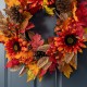 Glitzhome 24"D Fall Sunflower, Pinecone and Berry Wreath Includes a Complimentary Black Metal Wreath Hanger