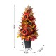 Glitzhome 36"H Fall Sunflower, Pinecone and Berry Porch Tree
