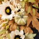 Glitzhome 28"H Fall Neutral Sunflower, Pumpkin and Leaf Swag Includes a Complimentary Black Metal Wreath Hanger