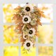 Glitzhome 28"H Fall Neutral Sunflower, Pumpkin and Leaf Swag Includes a Complimentary Black Metal Wreath Hanger