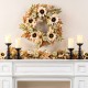 Glitzhome 72"L Fall Neutral Sunflower, Pumpkin and Leaf Garland