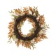 Glitzhome 24"D Fall Neutral  Sunflower, Pumpkin and Leaf Wreath Includes a Complimentary Black Metal Wreath Hanger