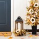 Glitzhome 20"H Fall Neutral Sunflower, Pumpkin and Leaf Wood Lantern Centerpiece