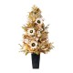 Glitzhome 36"H Fall Neutral Sunflower, Pumpkin and Leaf Porch Tree